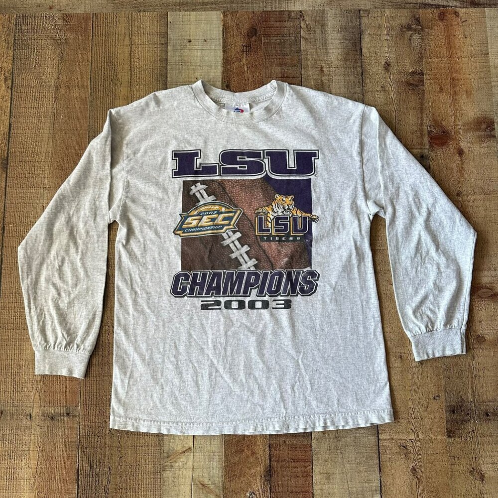 2003 LSU Tigers SEC Champions Long Sleeve T-Shirt Size XL